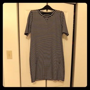 Lou & Grey Black and White Striped Dress